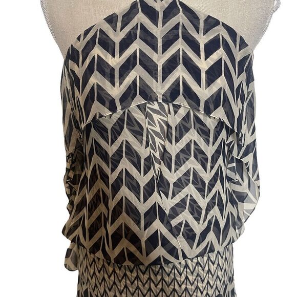 Max Azria Runway Collection 100% Silk Abstract Geometric Dress - Picture 7 of 15